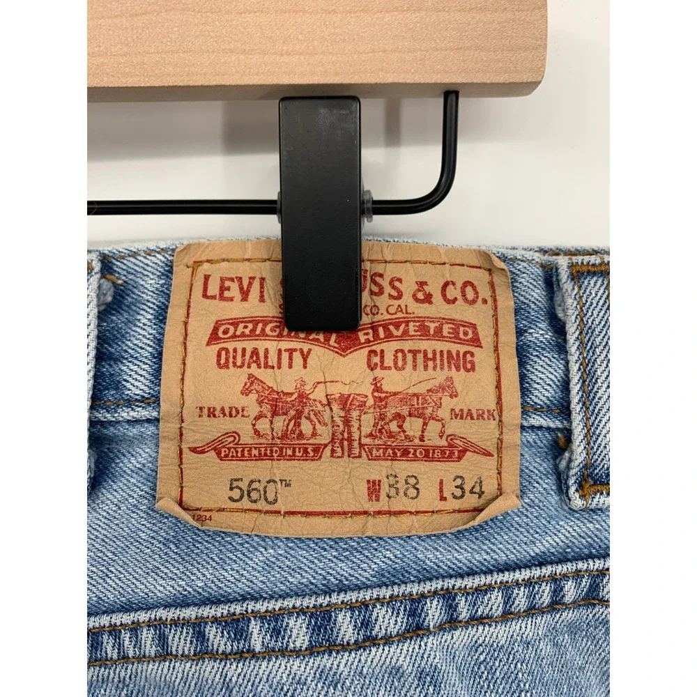 Vintage Levis 560 Jeans Mens 38x34 Blue Comfort Fit Relaxed Loose Tapered Denim